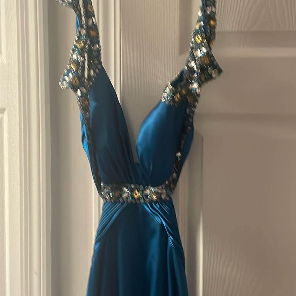 Teal prom dress